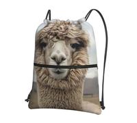 Cbaaghh I Love Alpacasprint Drawstring Zipper Backpack, String Bag With Zipper Pockets Cinch Bag Sport Gym Sackpack