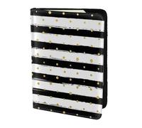 Cbaaghh Ink and Gold Dot Stripes Print Passport Holder 5.5in,Leather Passport Book Cover -Travel Passport Holder