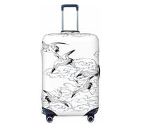 Cbaaghh Japanese Crane Print Suitcase Cover,Adorable Luggage Cover Set, Elastic Suitcase Protector, Travel Gear
