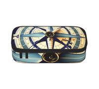 Cbaaghh Maritime Sailboat Compass Print Pencil Case,Large Capacity Pencil Case,Multi-Purpose Makeup Pouch with Zipper