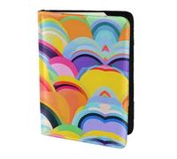 Cbaaghh Rainbow Pattern Print Passport Holder 5.5in,Leather Passport Book Cover -Travel Passport Holder