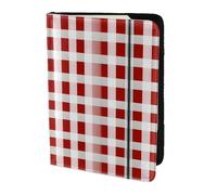 Cbaaghh Red Checkered White Squares Print Passport Holder 5.5in,Leather Passport Book Cover -Travel Passport Holder