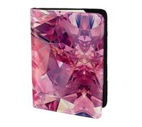 Cbaaghh Red Diamond Pattern Print Passport Holder 5.5in,Leather Passport Book Cover -Travel Passport Holder
