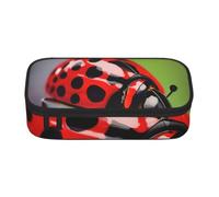 Cbaaghh Red Ladybug Pattern Print Pencil Case,Large Capacity Pencil Case,Multi-Purpose Makeup Pouch with Zipper