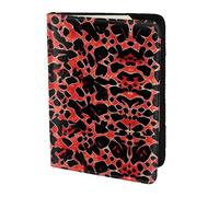 Cbaaghh Red Leopard Pattern Print Passport Holder 5.5in,Leather Passport Book Cover -Travel Passport Holder