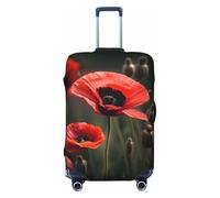 Cbaaghh Red Poppy Flower Print Suitcase Cover,Adorable Luggage Cover Set, Elastic Suitcase Protector, Travel Gear