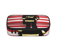 Cbaaghh Red Stripe Firefighter USA Flag Print Pencil Case,Large Capacity Pencil Case,Multi-Purpose Makeup Pouch with Zipper