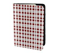 Cbaaghh Red White Checkered Print Passport Holder 5.5in,Leather Passport Book Cover -Travel Passport Holder