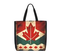 Cbaaghh Retro Canada Flag Print Tote Bags, Reusable Grocery Shopping Cloth Bags, Suitable For Promotion, Gift, Activity