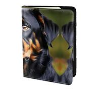 Cbaaghh Rottweiler Pattern Print Passport Holder 5.5in,Leather Passport Book Cover -Travel Passport Holder