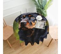Cbaaghh Rottweiler Patternprint Tablecloth,Round Table Cloth,Suitable For Party,Picnic,Weddings,Cafe Restaurant