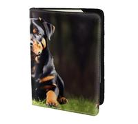 Cbaaghh Rottweiler Wallpaper Print Passport Holder 5.5in,Leather Passport Book Cover -Travel Passport Holder