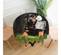 Cbaaghh Rottweiler Wallpaperprint Tablecloth,Round Table Cloth,Suitable For Party,Picnic,Weddings,Cafe Restaurant