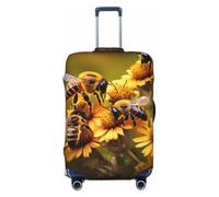 Cbaaghh Rural Honey Bees Flowers Print Suitcase Cover,Adorable Luggage Cover Set, Elastic Suitcase Protector, Travel Gear