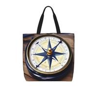 Cbaaghh Sail Boat Nautical Compass Print Tote Bags, Reusable Grocery Shopping Cloth Bags, Suitable For Promotion, Gift, Activity