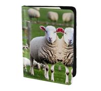 Cbaaghh Sheep and Lambs Print Passport Holder 5.5in,Leather Passport Book Cover -Travel Passport Holder