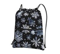 Cbaaghh Snowman Stars And Snowflakesprint Drawstring Zipper Backpack, String Bag With Zipper Pockets Cinch Bag Sport Gym Sackpack