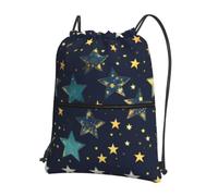 Cbaaghh Stars Eastern Starsprint Drawstring Zipper Backpack, String Bag With Zipper Pockets Cinch Bag Sport Gym Sackpack