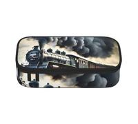 Cbaaghh Steam Train Clouds Print Pencil Case,Large Capacity Pencil Case,Multi-Purpose Makeup Pouch with Zipper