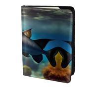 Cbaaghh Subaquatic Catfish Print Passport Holder 5.5in,Leather Passport Book Cover -Travel Passport Holder