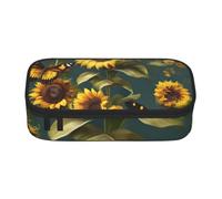 Cbaaghh Sunflower Floral Butterflies Print Pencil Case,Large Capacity Pencil Case,Multi-Purpose Makeup Pouch with Zipper