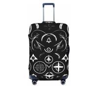 Cbaaghh Supernatural Symbols Black Print Suitcase Cover,Adorable Luggage Cover Set, Elastic Suitcase Protector, Travel Gear