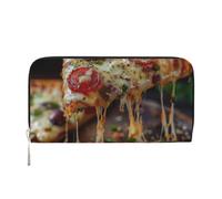 Cbaaghh Tasty Pizza Print Leather Hand Wallet,Blocking Pu Leather Coin Bag Handbag for Ladies Cluth