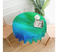 Cbaaghh Teal Blue Patternprint Tablecloth,Round Table Cloth,Suitable For Party,Picnic,Weddings,Cafe Restaurant