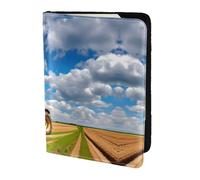 Cbaaghh Tractor Under Blue Sky and White Clouds Print Passport Holder 5.5in,Leather Passport Book Cover -Travel Passport Holder