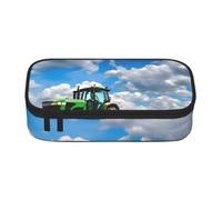 Cbaaghh Tractor Under Blue Sky and White Clouds Print Pencil Case,Large Capacity Pencil Case,Multi-Purpose Makeup Pouch with Zipper