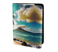 Cbaaghh Tropical Beach Palms Print Passport Holder 5.5in,Leather Passport Book Cover -Travel Passport Holder