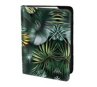 Cbaaghh Tropical Palm Leaves Print Passport Holder 5.5in,Leather Passport Book Cover -Travel Passport Holder