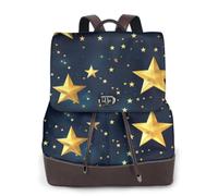 Cbaaghh Women'S Stars Eastern Pattern Print Leather Backpack,Casual Daypacks,Leather Backpack,Work Travel Daypack