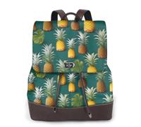 Cbaaghh Women'S Tropical Fruit Paradise Print Leather Backpack,Casual Daypacks,Leather Backpack,Work Travel Daypack