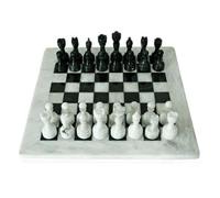 CBAM Chess Board with Chess Marble White Black Italian Marble Chessboard Set 25 cm
