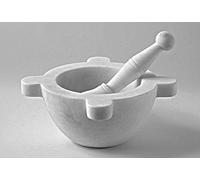 CBAM Kitchen Mortar White Marble with Pestle White Marble Mortar Made in Italy 20cm