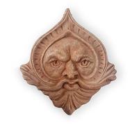 CBAM Mask Sculpture in Italian Terracotta Wall Decoration Interior Exterior Sculptur Decor H. 21 cm