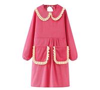CBBEONRN Cobbler Apron Women Long Sleeve with Pocket for Painting/Nail Technician/Arts/Crafts/Dishwashing,One Size,Pink