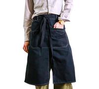 CBBEONRN Server Apron Short Waist Bistro Apron Split Leg Apron Half Apron with Pockets for Painting Cleaning Artiest Apron,One Size,Black
