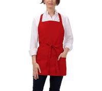 CBBEONRN Unisex Bistro Server Apron Cooking Aprons for Kitchen Cooking Restaurant BBQ Painting CraftingRed,One Size