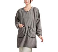 CBBEONRN Women Apron Women's Long Sleeve Apron for Cooking, Gardening, Painting, Baking & Housework Grey,One Size