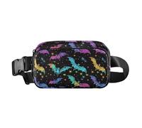 CBBYY Fanny Pack for Women Men,Crossbody Waist Bag Pack Adjustable Casual Waist Belt Bag for Travel Running Workout Cycling, Psychedelic Bats, One Size