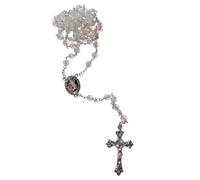 CBC Catholic Rosary with 6mm Glass Bead Metal Crucifix and Resin Drop Picture - Guardian Angel