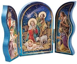 CBC Christmas Nativity Scene Triptych Holy Family Jesus in a Manger Wise Men