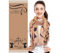 CBC Crown Large Women's Christian Religious Theme Bible Verse, Praise - Camel, 28"x78"