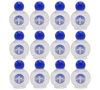 CBC Distributors Holy Water Bottle 50ml Reusable Empty Plastic Dispenser with Cross and Dove Motif Screw Top (12)