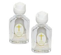 CBC Distributors Holy Water Glass Bottle 20ml Reusable Empty Dispenser with Cross and RoseTop (2)