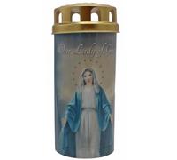 CBC Distributors Religious Devotional LED Candle with Cap and Prayer - 14cm LED with Timer Function (Our Lady of Grace)
