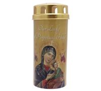 CBC Distributors Religious Devotional LED Candle with Cap and Prayer - 14cm LED with Timer Function (Our Lady of Perpetual Help)