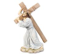 CBC Jesus Our Lord Carrying Cross - A 12" Inch high Veronese Resin Religious Statue